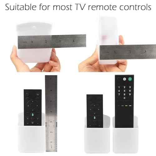 2 Pack White Remote Control Holder, Self adhesive Wall Mount Storage Box for TV and Air Conditioner Remote Controls, Pen Holder Organizers and Accessories for Home Office School