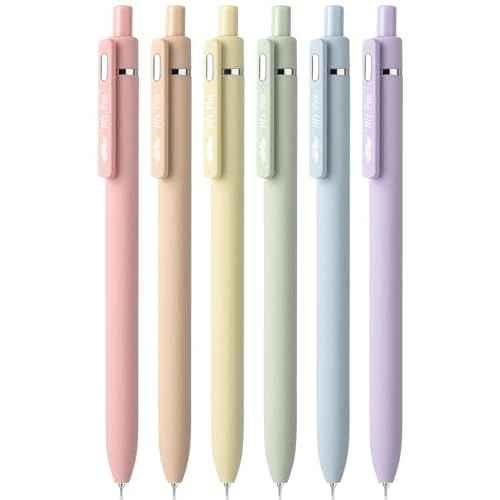 Mr. Pen- Retractable Gel Pens for Journaling, 6 Pack, 0.5 mm Black Ink, Pastel Barrels, Smooth Writing Aesthetic Pens for Women