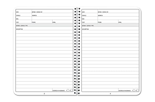 Auto Maintenance Log 5" x 7" Wire-O, 100 Pages – BookFactory