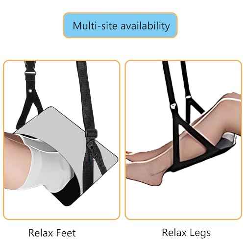 Airplane Foot Hammock Ajustable Foot Hammock for Plane Travel Comfort Travel Essentials Portable Airplane Foot Rest,Long Flight Accessories (Grey, 2 Pack)