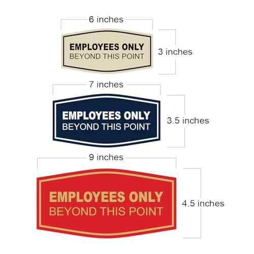 All Quality Fancy Employees Only Beyond This Point Wall or Door Sign - Easy to Install | (Black) - Medium 5 Pack