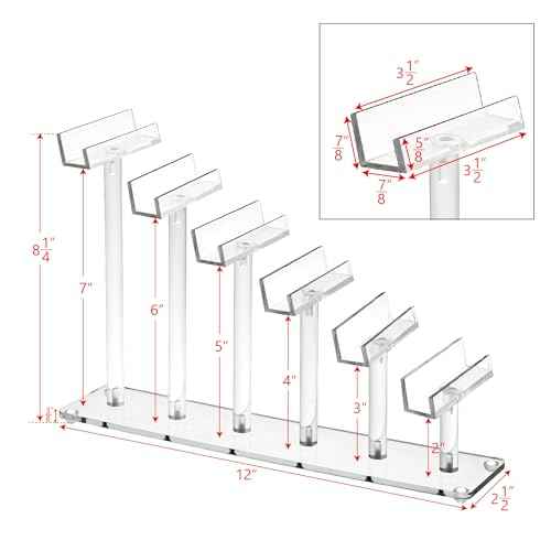 MOOCA 3 Pcs Set, Premium Acrylic Eyeglass Holder Stand, Sunglasses Orgaznizer, Sunglass Holder, Eyeglass Display, Eyewear Rack, Glass Display, 8 in H