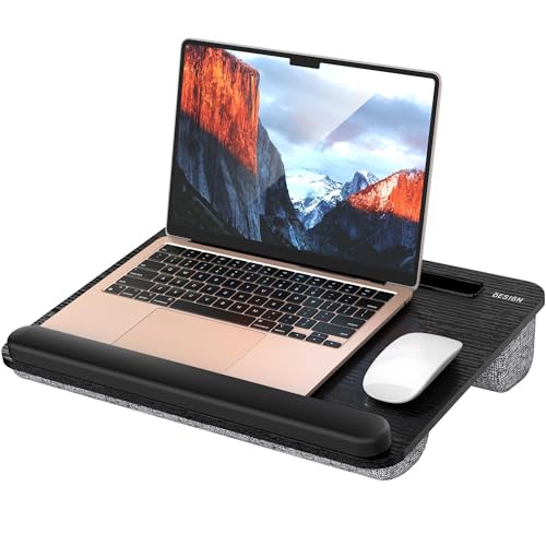BESIGN LT08 Portable Laptop Stand with Cushion - Fits 10-14 Inch, Black & Gray