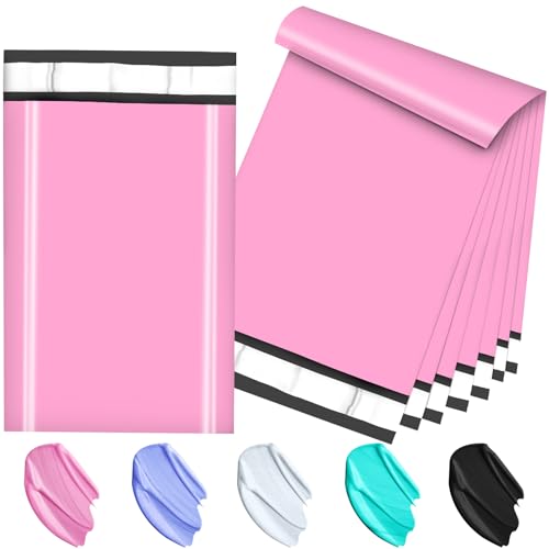 JollyTrip Sakura Pink Poly Mailers 6x9 Inch 120 Pack Waterproof Tear-Resistant Shipping Envelopes with Self-Adhesive Seal