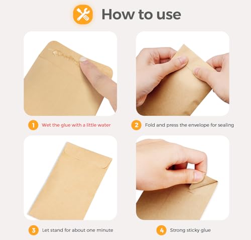 ACSTEP Brown Kraft Coin Envelopes 2.25 x 3.5 Inches, 500 pcs - Small Storage & Organization
