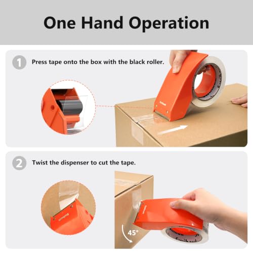 Swihauk 1.88 in x 66.6 YDs Heavy Duty Packing Tape with Dispenser,