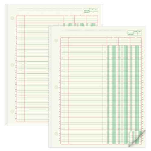 2 Pads 100 Sheets Columnar Analysis Pad 3 Column Ledger 3 Hole Punch Accounting Ledger Book 8-1/2 x 11 Ledger Paper Pad Double Page Format Columnar Pad for Business Bookkeeping & Data(3 Column Ledger)