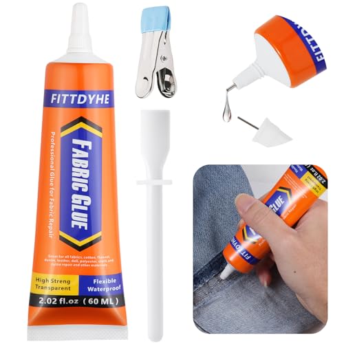 Fabric Glue Permanent Washable 60ML for Clothing Repair & Embellishments
