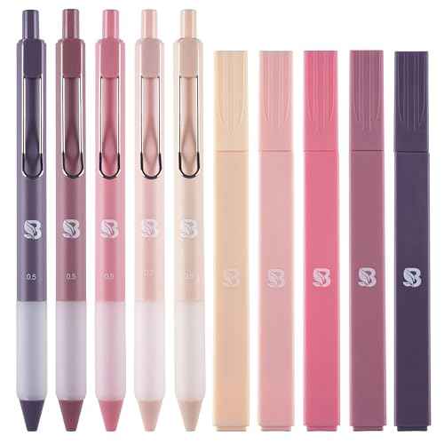 BLIEVE Aesthetic Highlighters and Gel Pens And Soft Tip, No Bleed Dry Fast Easy to Hold, for Bible Journaling Planner Notes School Office Supplies (Morandi)