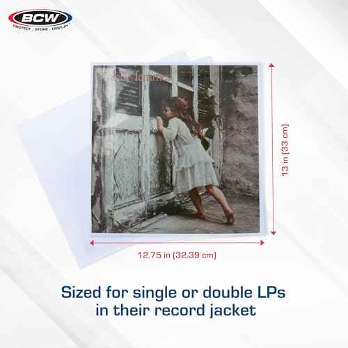 BCW 4 Mil Record Sleeves (12 Inch) - 100 ct | Clear Polypropylene Vinyl Album Protectors for 33 1/3 RPM | Archival Quality, Acid-Free | Premium Outer Sleeves for Storage of Your Vinyl Collection