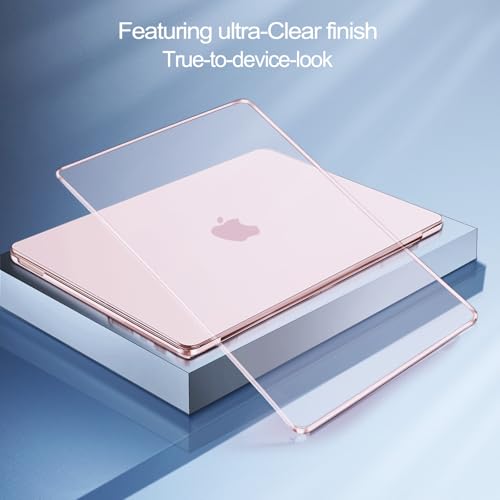 MOSISO Crystal Blush MacBook Neo Case 13-inch A3404 with Liquid Retina