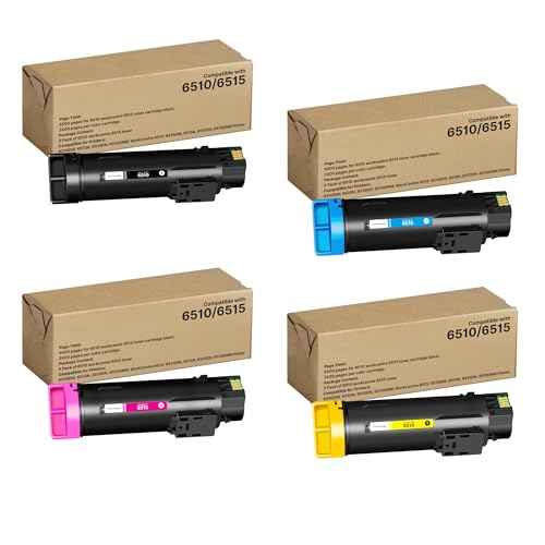 Workcentre 6515 Toner Phaser 6510 Toner Replacement for Xerox Workcentre 6515 Toner Phaser 6510 Toner Cartridge, Black Cyan Magenta Yellow, 4 Pack