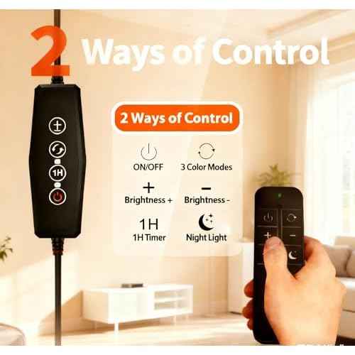 Floor Lamp, LED Standing Lamp with Remote & Touch Control, Dimmable Brightness & 3 Color Temperatures, Adjustable Gooseneck Reading Light for Living Room, Bedroom, Office