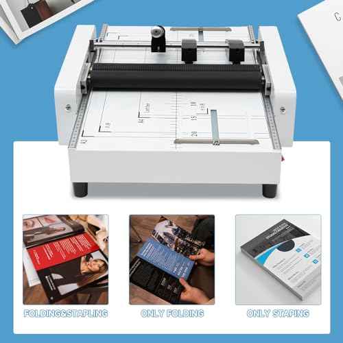 Paper Folding Machine, A3 Paper Folder Machine Automatic Booklet Maker Booklet Making Machine Paper Bookbinding Folding Machine 200-300 Booklets/Hour