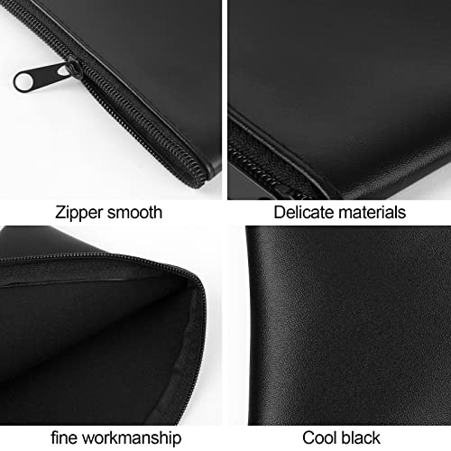 Joyberg 2-Pack Zipper Money Bags for Cash, Checks, Cosmetics - Black 11x6.1 inch