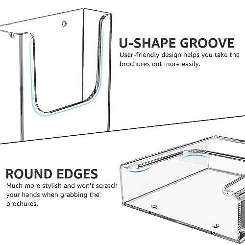 MaxGear Brochure Holder 4x9 inch Acrylic Pamphlet Holder Clear Plastic Flyer Holder Wall Mount for Ofiice, School, Exhibition, 12 Pack