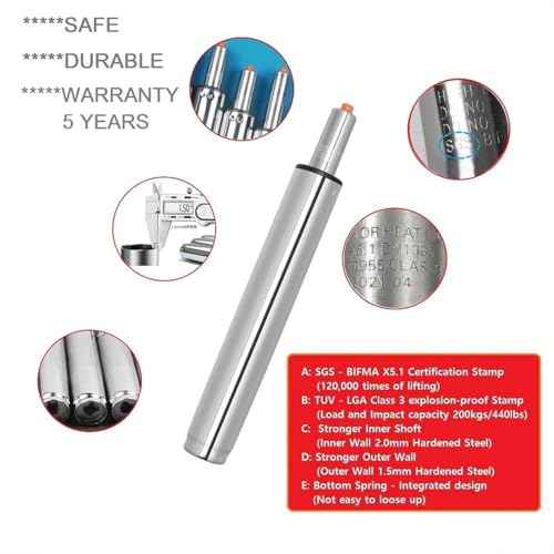 Drafting Stool Bar Stool Gas Lift Cylinder Replacement Part,Tall Heavy Duty Hydraulic Pneumatic Piston for Drafting Chair(Size:18¡±- 28¡± Long)