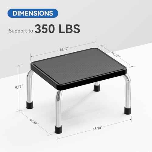 Step Stool, Heavy-Duty Steel Legs, 350 lb Capacity, Comfortable Non-Slip Rubber seat Cushion, Non-Slip Rubber feet£¬Anti-Skid Bathroom Stool for Children, Elderly, Kitchen, Home Use