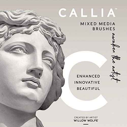 Callia Fur & Feathers Artist Paint Brush Set by Willow Wolfe for Watercolor, Acrylic and Oil, Series 1200, 4 Piece Professional Set #1200