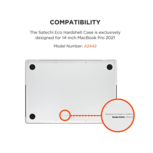 Satechi Eco Hardshell Case Compatible with MacBook Pro 14-inch (2025, M5/M4/M3/M2/M1), Slim & Lightweight, Hub-Friendly Design, Clear