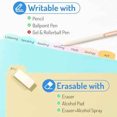 Forvencer 8-Tab Binder Dividers with Tabs, Big Tabs, Write&Erase Plastic Dividers for 3 Ring Binder, Binder Tabs for Organizers, 3 Ring Binder Dividers with Tabs for School Office (Pastels, 2 Set)