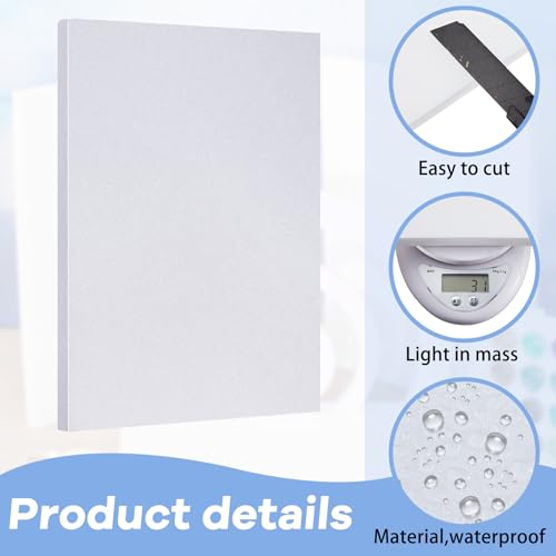 Frienda White Foam Board Sheets 12 Pack 12x7.5 Inches for Crafts & DIY Projects