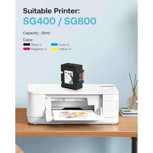 Hiipoo SG400 SG800 Sublimation Ink Cartridge Compatible for Sawgrass Virtuoso SG400 SG800 Printer, Latest Upgraded Chip (1 Black, 1 Cyan, 1 Magenta, 1 Yellow, 4-Pack)