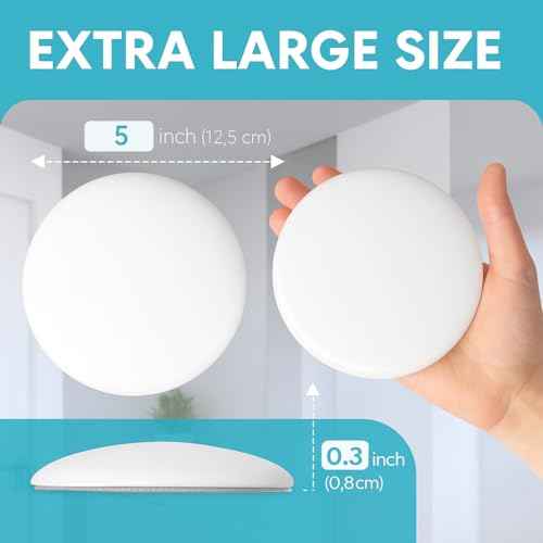 Strongest Home Wall & Door Handle Stopper 5" Set of 3 Pieces White Rubber Door Knob, Round Wall Shield Cushion, Quiet Wall Protector for Door Handle, Guard Door Bumper, Self Adhesive