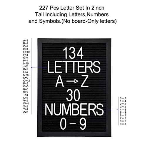 Felt Letter Board Letters Set - 227pcs 2 inch Tall Letters