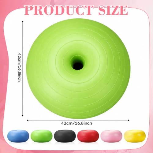 CHMKMPZG Green 17.3in Inflatable Yoga Ball Chair - Anti-Slip Donut Stability Stool