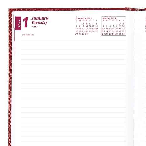 Brownline¢ç 2026 Traditional Daily/Monthly Planner, Untimed Journal, 12 Months, January to December, Perfect Binding, 8.25" x 5.75", Bright Red (CB389.RED-26)