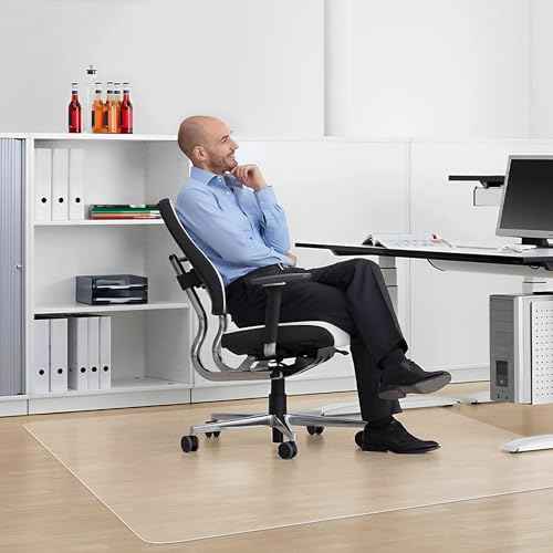 Office Chair Mat for Hard Floors, 35¡± x 55¡± Large Floor Protector Mats, Easy Rolling Desk Chair Mat for Hardwood, Clear, Easy to Clean (Rectangle)