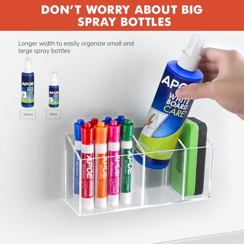 Banafich Transparent Magnetic Dry Erase Marker Holder for Whiteboard & Fridge