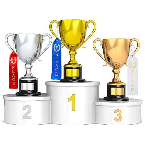 Kenning 180 Pcs Swimming Gymnastics Track Award Ribbon Award Ribbons 1st to 6th Place Flat Carded Set First Place Prizes with Card and Rope Award Ribbon Organizer Contest Award Ribbons, 6 Color