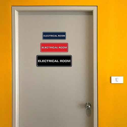 All Quality Standard Electrical Room Sign - Black - Medium (5 Pack)