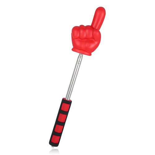 Big Teacher Pointer Finger,Pointer Stick for Classroom with Soft Grip Handle,Teaching and Presentations, Teacher Supplies Interactive Learning,Retractable Pointer Extendable to 32 Inches (RED)