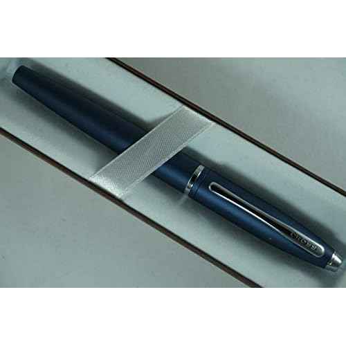 Cross Satin Blue with Cross signature mid Band Calaise Selectip Rollerball Pen.