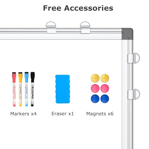 24x18 White Magnetic Dry Erase Whiteboard and Cork Board Combo - Wall Mount