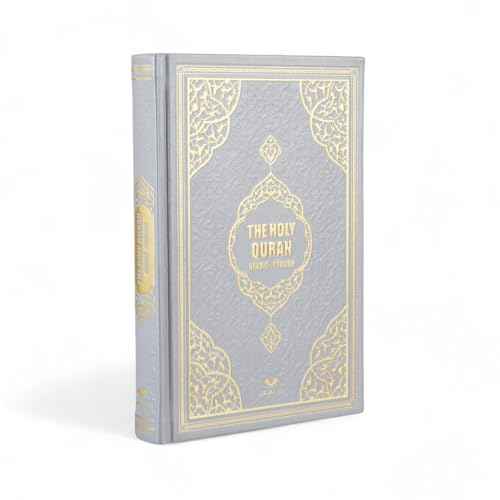 FURKAN English Translation of The Noble Qur'an Large Size (English and Arabic Editions), Al Quran Al Karim, Islamic Gift, Gift for Women, (6.7x9.5¡È) Thermo Leather Covered Quran - Silver