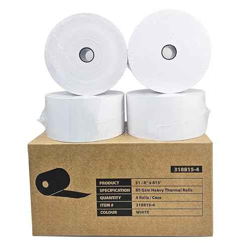 (4 Rolls - 1 Case) 3 1/8" x 815' heavy thermal paper - nautilus hyosung halo - 80 GSM ATM Special Thermal Paper Rolls - BuyRegisterRolls