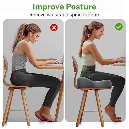 Benazcap X Large Seat Cushion for Sciatica Pain Relief, 2024 Upgraded Seat Cushions for Office Chairs, Desk Chair Cushions/Office Chair Cushion, Tailbone Pain Relief Cushion for Car/Wheelchair
