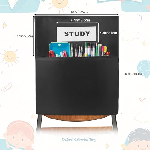 BingLzzr 24 Pack Black Classroom Chair Pockets 19.5x16.5 Inches School Storage