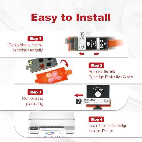 PGI-35 CLI-36 Ink Cartridges Compatible for Canon TR150 Ink Cartridges for 35 36 Ink Cartridge Replacement for Canon PIXMA TR150 TR160 TR152 IP100 IP110 MINI260 MINI320 Printer(2Black,1Color)
