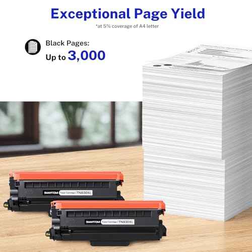 Compatible TN830XL Black Toner Cartridge Replacement for Brother TN830 TN830XL Work with DCP-L2640DW HL-L2400D HL-L2405W HL-L2460DW HL-L2480DW MFC-L2820DW Printer(2 Pack)