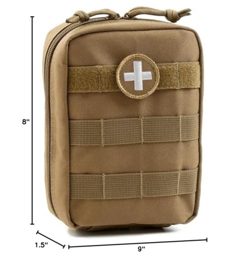 Orca Tactical First Aid Molle Medical Pouch- Heavy Duty IFAK Pouch - Empty Medical Organizer for Military, EMTs, Law Enforcement, Camping, Hiking (Coyote)