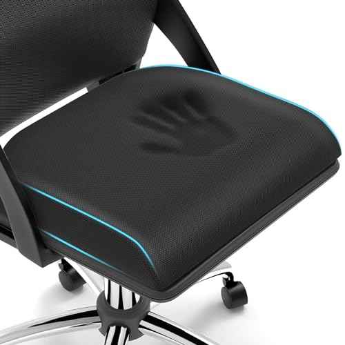 Large Seat Cushion£¬Soft Foam Cushion for Long Sitting Hours on Office Chair, Home & Car, Non-Slip Chair Pad for Relieving Back & Sciatica & Hip & Coccyx Pain (Black)