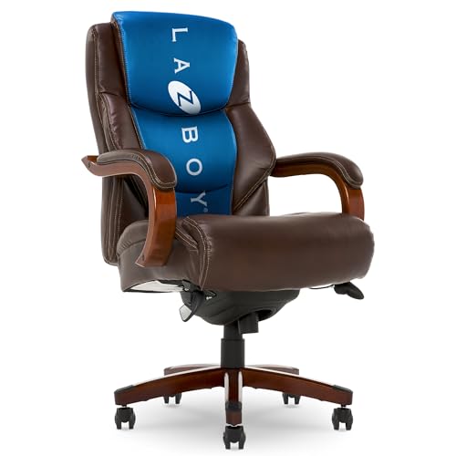 La-Z-Boy Big & Tall Brown Leather Executive Office Chair with Lumbar Support