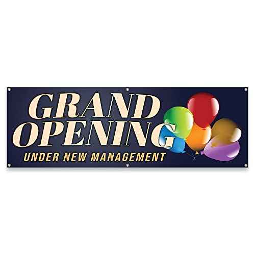 Grand Opening Under New Management | 24" X 72" Banner | Heavy Duty 13oz. Outdoor Vinyl Single Sided with Grommets | Made in The USA
