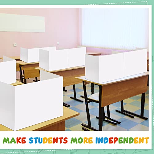 Zhehao 24-Piece White Privacy Desk Folders for Students - Classic Set