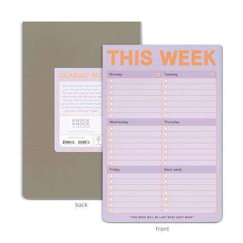 6-Count Knock Knock This Week Pads, To Do List Notepads, 6 x 9-inches each (Pastel)